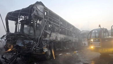 یمنا ایکسپریس وے : بس میں آگ لگنے سے 9 افراد زندہ جلے