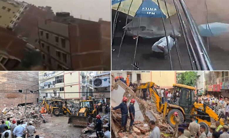 دہلی کے ستیہ نکیتن میں 5 منزلہ عمارت منہدم، ہلاکتوں کی تعداد 5 ہوگئی