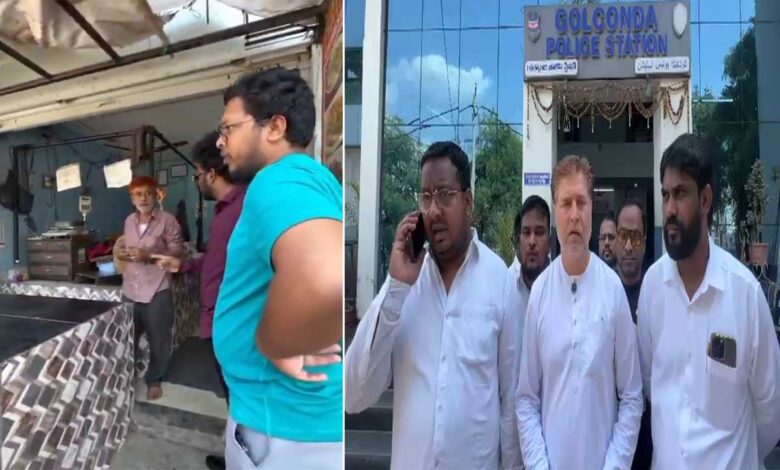 گوشت کی دکانیں بند کرانے کے معاملے پر اے آئی ایم آئی ایم وفد کی پولیس سے شکایت