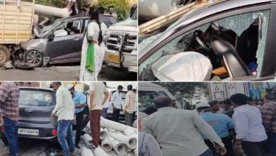پیڈا گولکنڈہ کے قریب آؤٹر رنگ روڈ پر خوفناک سڑک حادثہ، خاتون ہلاک، ایک شخص شدید زخمی