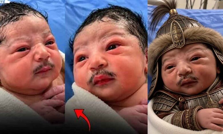 گھنی مونچھوں والے نومولود کی ویڈیو وائرل، کیا واقعی ایسا بچہ پیدا ہوسکتا ہے؟