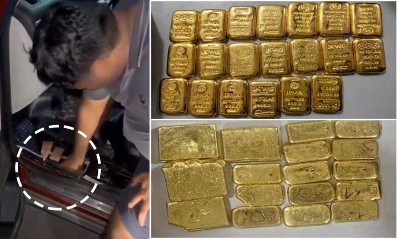 کولکتہ سے حیدرآباد جانے والی کار سے 8.98 کروڑ کا سونا ضبط، دو گرفتار