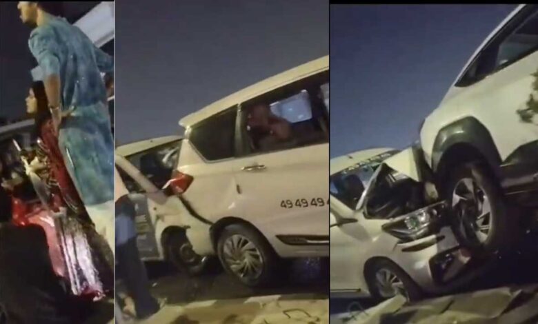 حیدرآباد ایکسپریس وے پر خوفناک حادثہ، یکے بعد دیگرے 6 کاریں ٹکرا گئیں