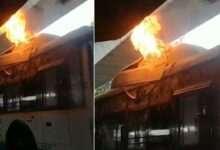 بیگم پیٹ فلائی اوور کے قریب الیکٹرک بس میں آگ، ٹریفک متاثر